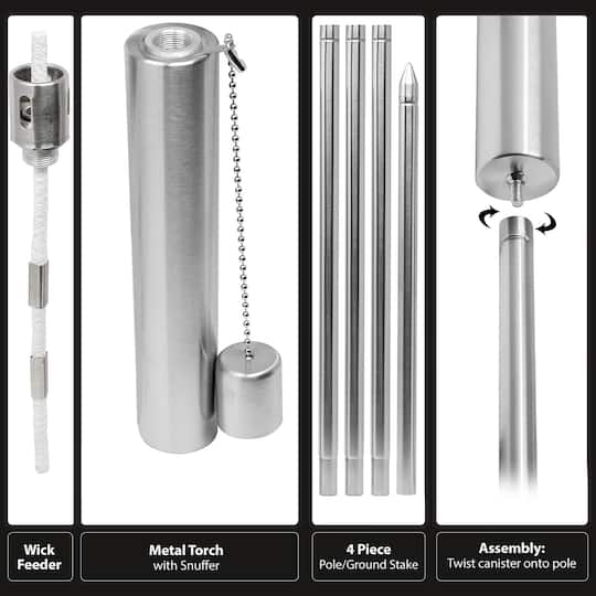 Sorbus 60" Matney Stainless Steel Outdoor Torches , 2ct.